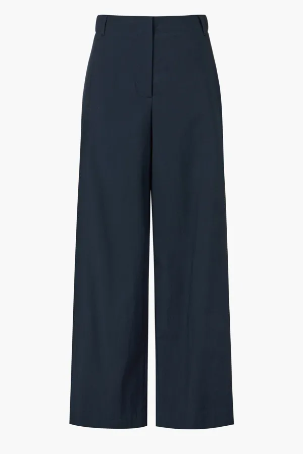 [1st Re-order] Back Banding Rayon Pants, Navy