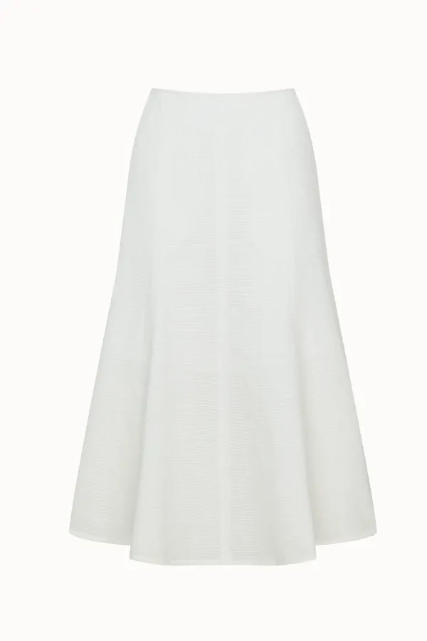 Semi Flare White Skirt[LMBESUSK5410]-Off-White