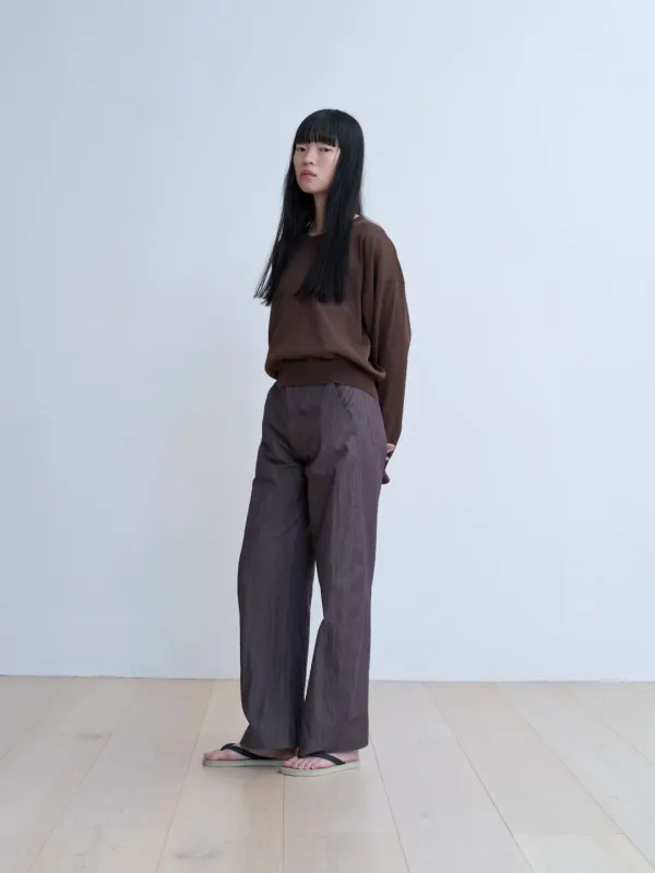 Light cotton knit (ivory / brown / khaki)
