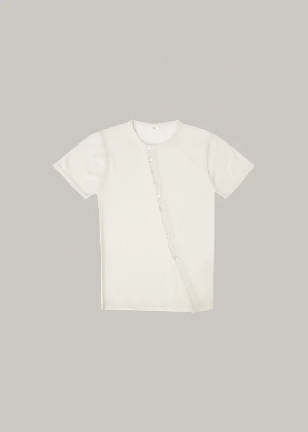 unbalance button knit (light beige)