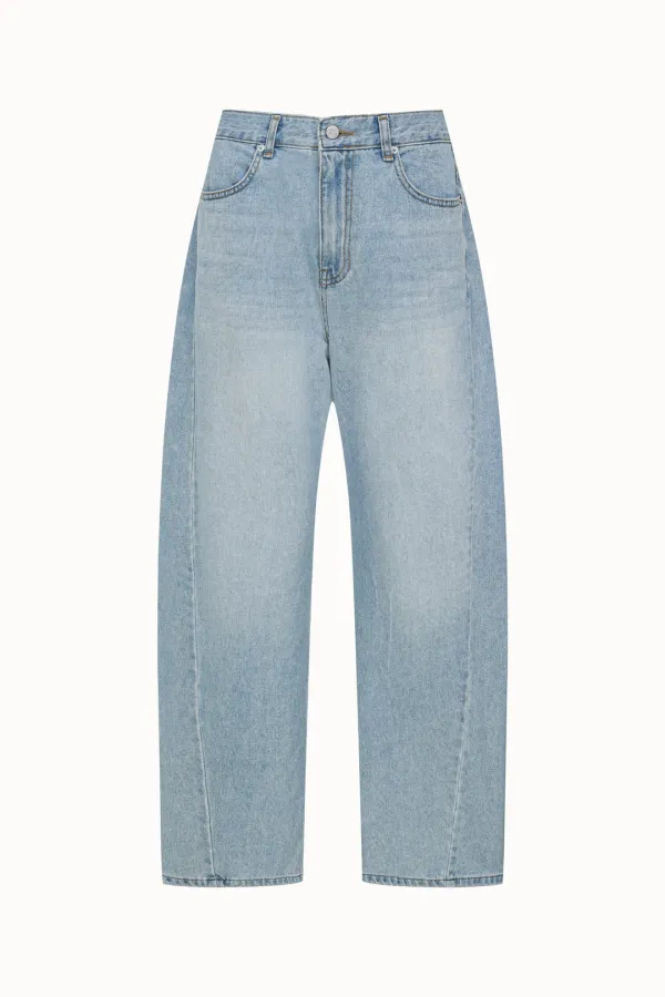 [기장선택]Curved Denim[LMBESUDN5209]-Medium Blue