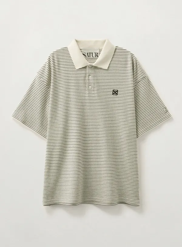 Stripe Collar T-Shirt - Ivory