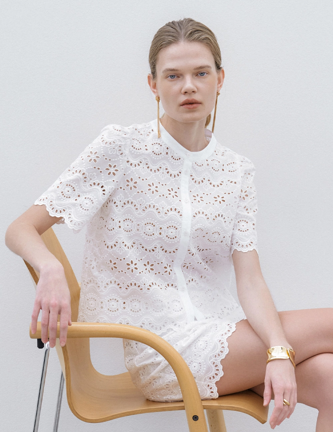 노미나떼 5th / Iris Lace Blouse (White) 상품 이미지 2