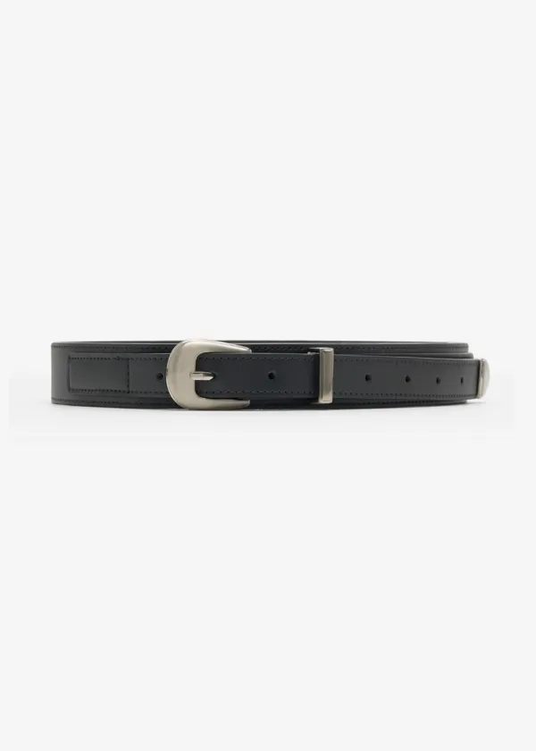 W LAYERED WESTERN BELT - BLACK