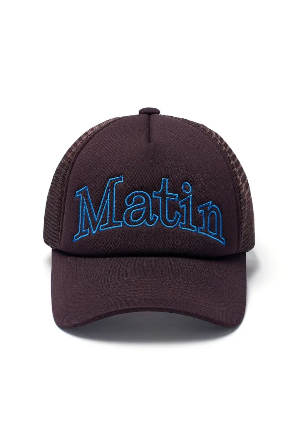 MATIN MESH TRUCKER BALL CAP IN BROWN