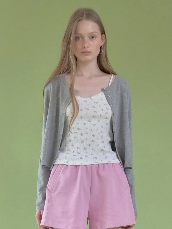 slub tape cardigan (melange)