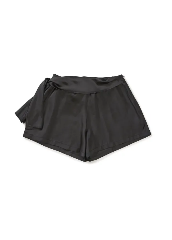 SATIN SLEEP SHORTS (BLACK)