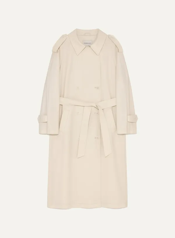 Agnes Gabardine Trench Coat Macadamia