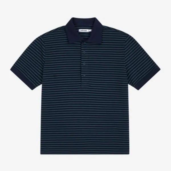 REGULAR STRIPE PK TEE (NAVY)