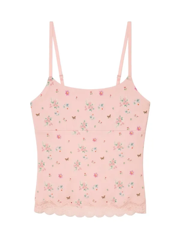 HEART LACE CAMI (PINK BOUQUET)