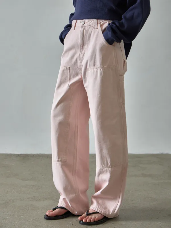 코튼 워크 팬츠_vintage pink