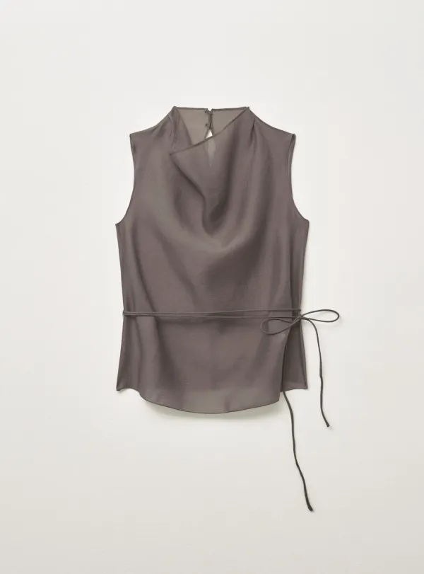 SIERRA DRAPE BLOUSE - BROWN