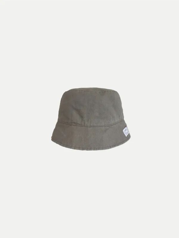 NAVI REVERSIBLE BUCKET HAT KHAKI • CHECK LIGHT BROWN
