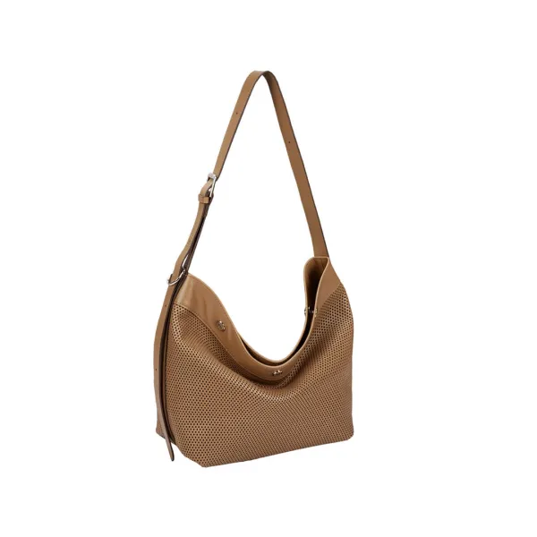 [아울렛] Perfec Button Up Net Hobo S (퍼펙 버튼 업 네트 호보 스몰) Caramel Brown