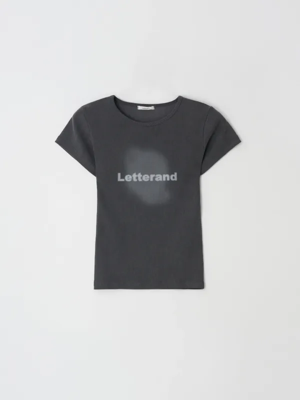 Blurred Print Top (Charcoal)