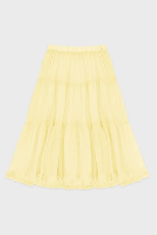Tute Midi Skirt (Lemon Yellow)