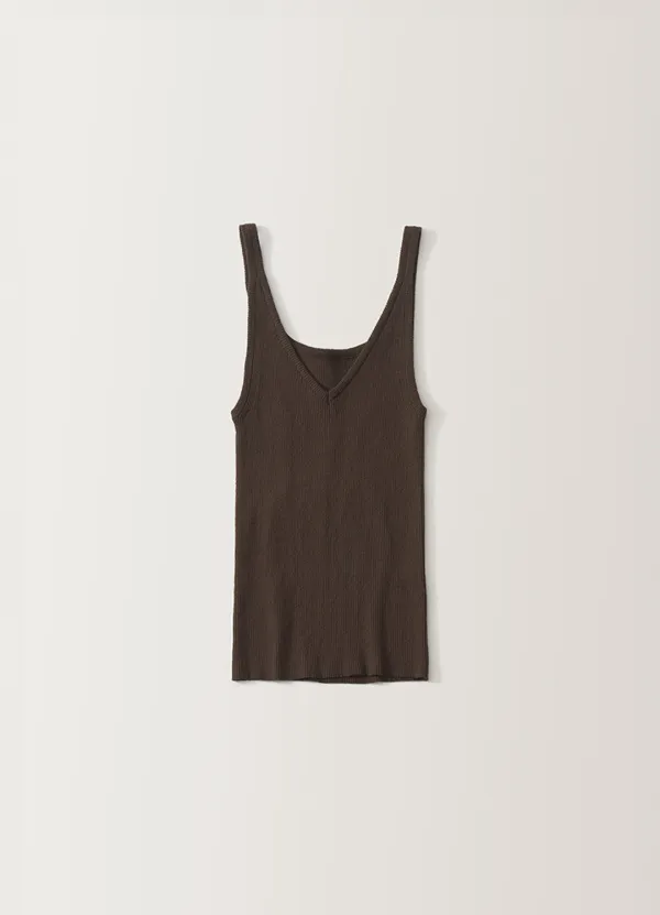 2ND / Haze v-neck sleeveless (Brown)