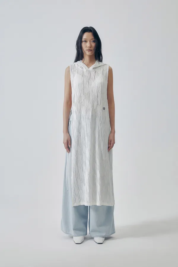 Pleated Cover-up Dress [ White ]