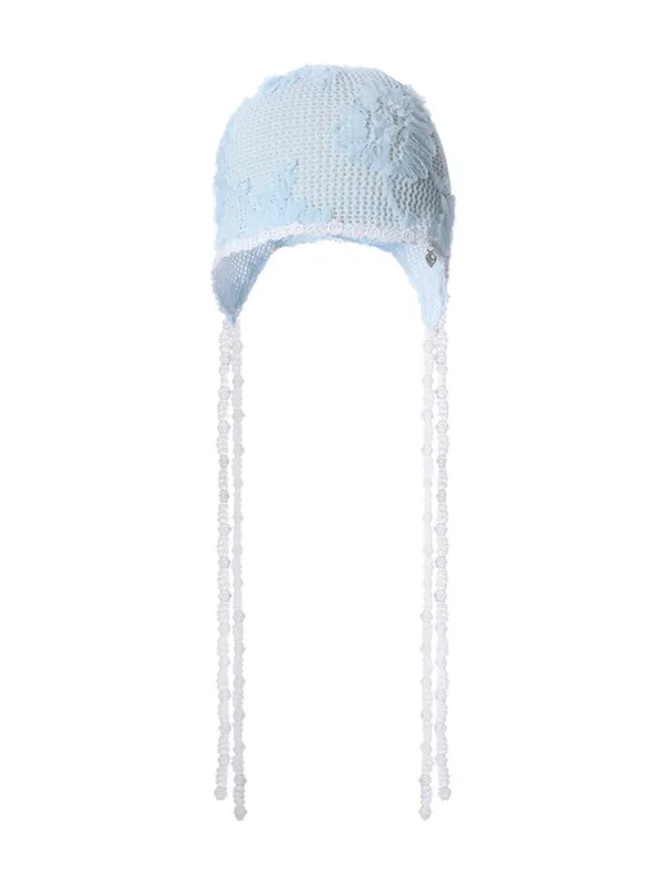 [Last one] LACE CROCHET BONNET_SKY BLUE