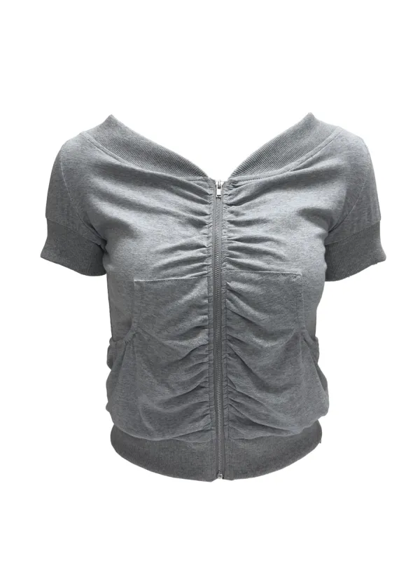 ORBIT ZIP TOP GREY