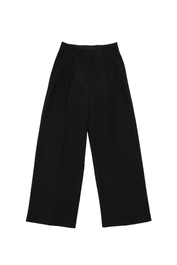 PLAIN WIDE SLACKS BLACK