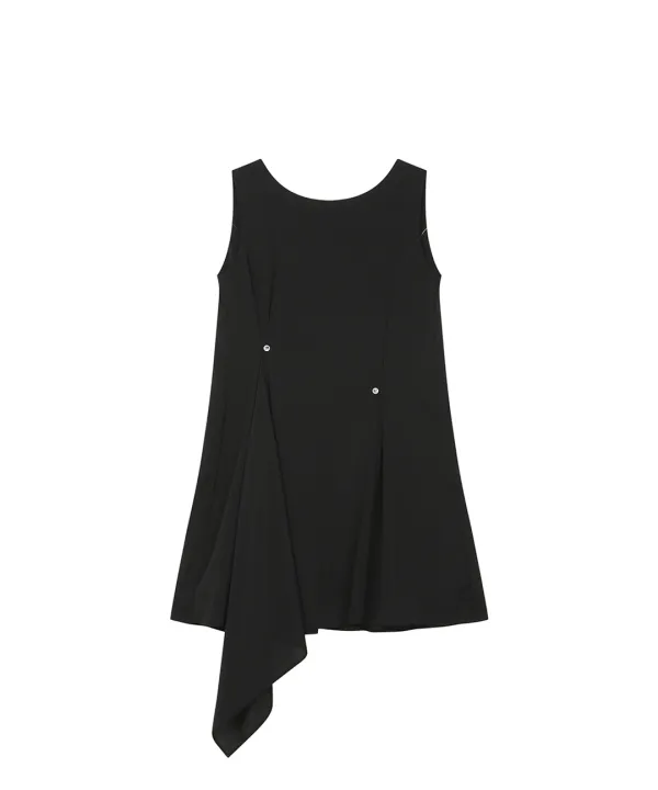 Billow sheer sleeveless one piece BLACK