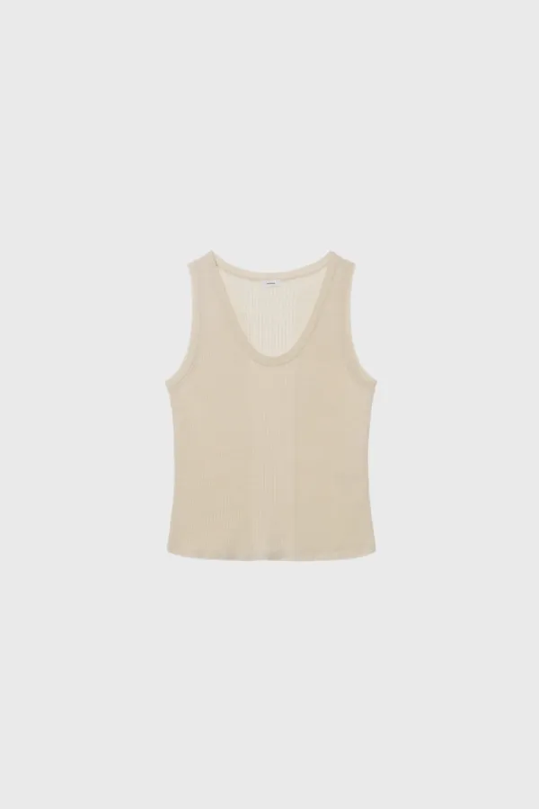 Cotton ribbed sleeveless