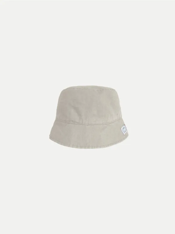 NAVI REVERSIBLE BUCKET HAT IVORY • CHECK LIGHT GREEN