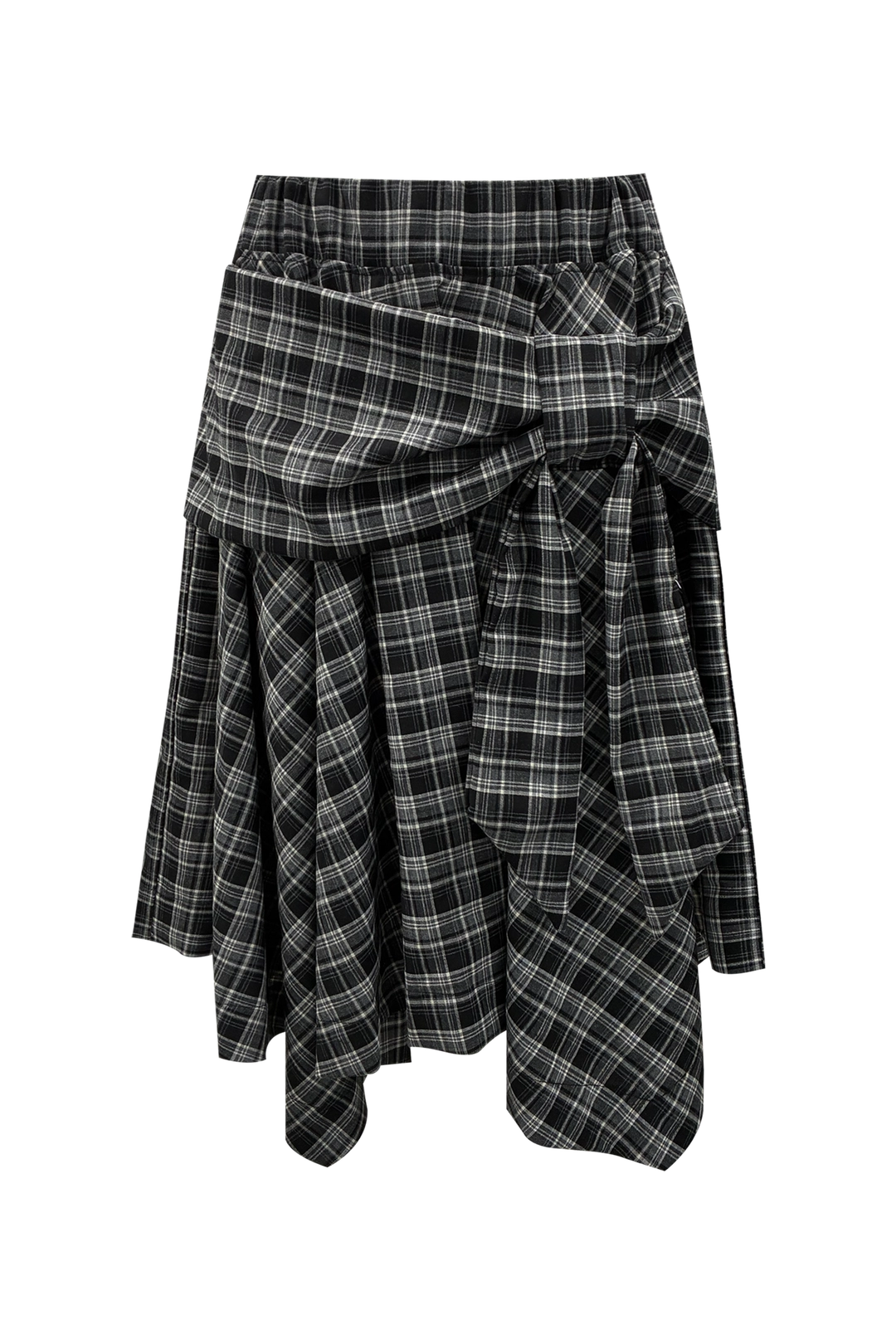 체메씨 BOW UNBALANCED SKIRT (LIGHT CHECK) 상품 이미지 2