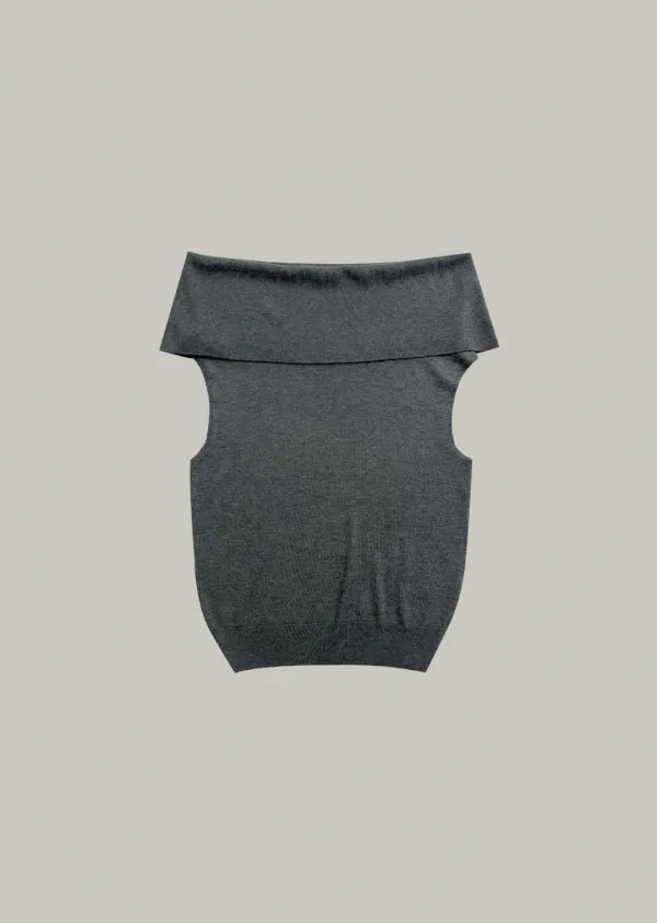 off shoulder knit (charcoal)