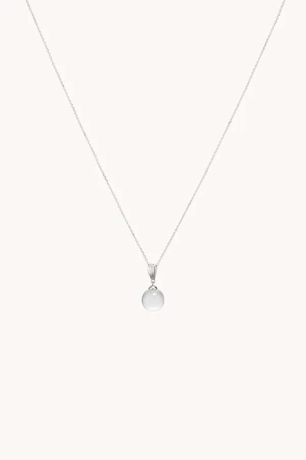 [VEI] 925silver WHITE QUARTZ BELL NECKLACE_OE2A2MNE41