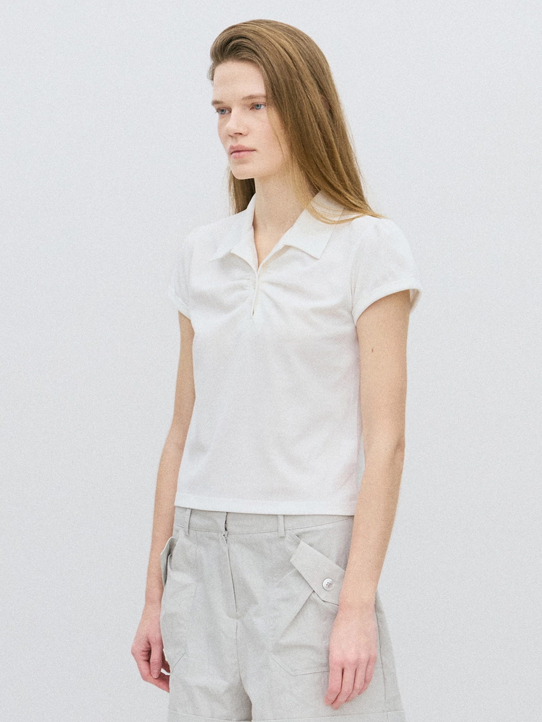 리볼드 Shirring PK T_(Ivory) 상품 이미지 1