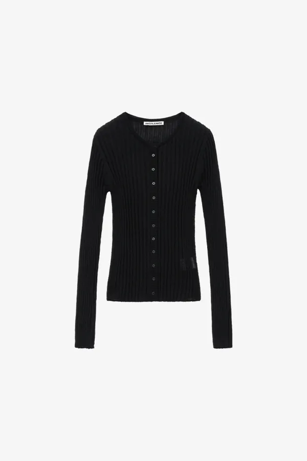 시어드 린넨 카디건 BLACK