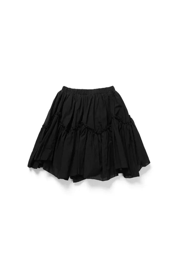 Wave frill skirt_black
