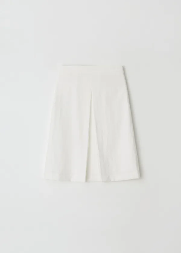 Linen pleats midi skirt