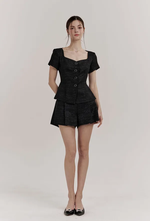 Bianca Tweed Shorts (Black)