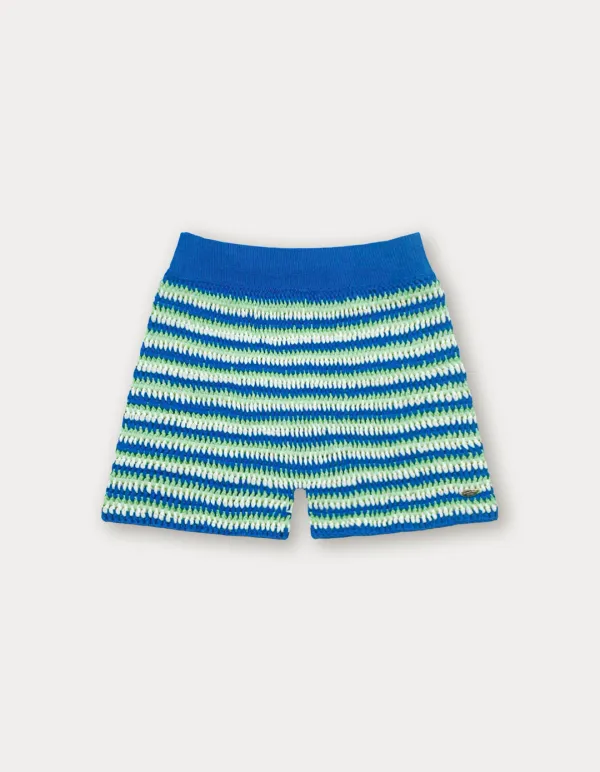 Handmade Stripe Knit Pants - Blue