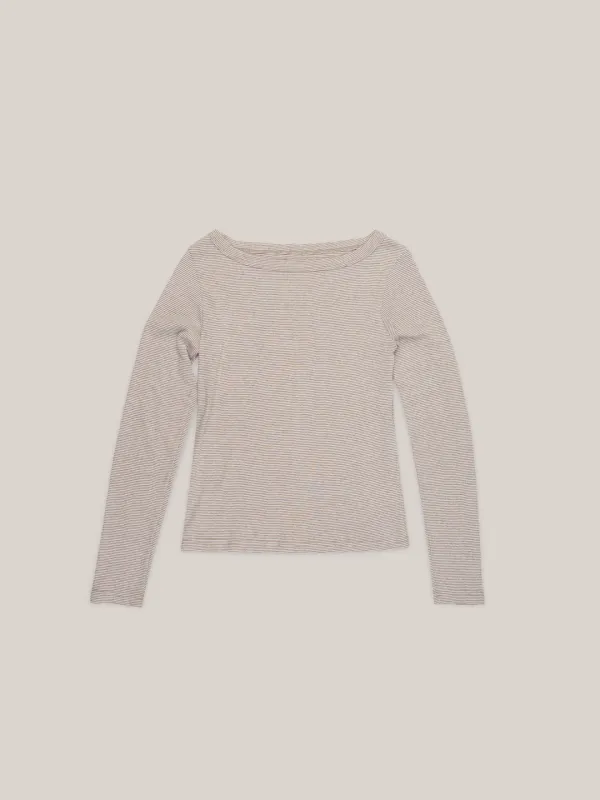 STRIPE LONG SLEEVE  [ BROWN ]