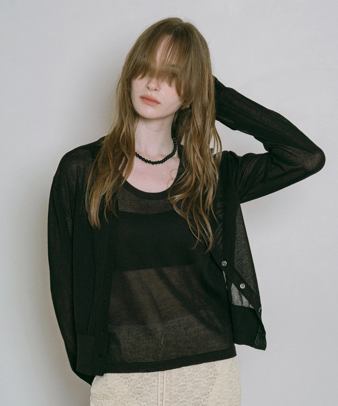 반원 아뜰리에 KN4263 소프트 시어 카디건_Black 상품 이미지 2
