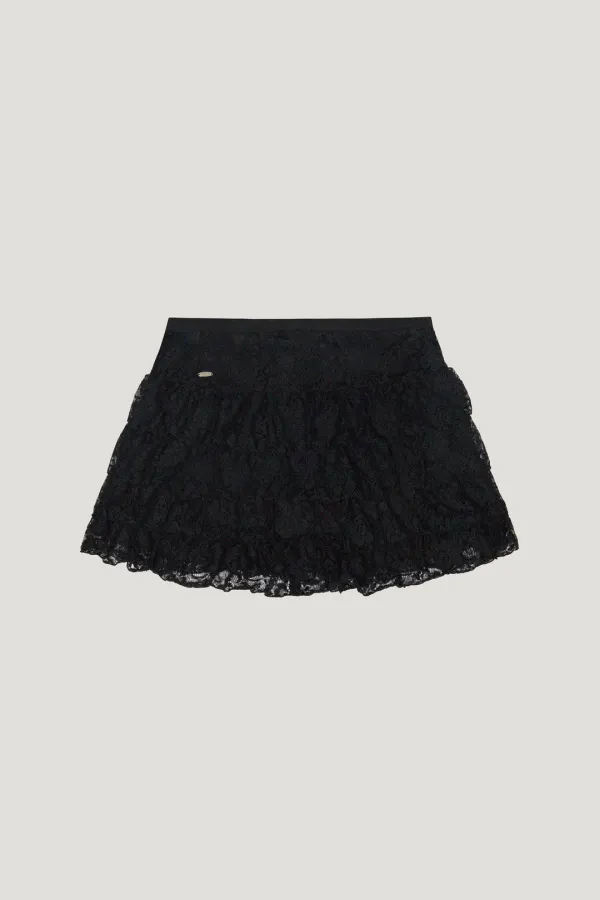 [L/V] Daisy Layered Skirt (black)