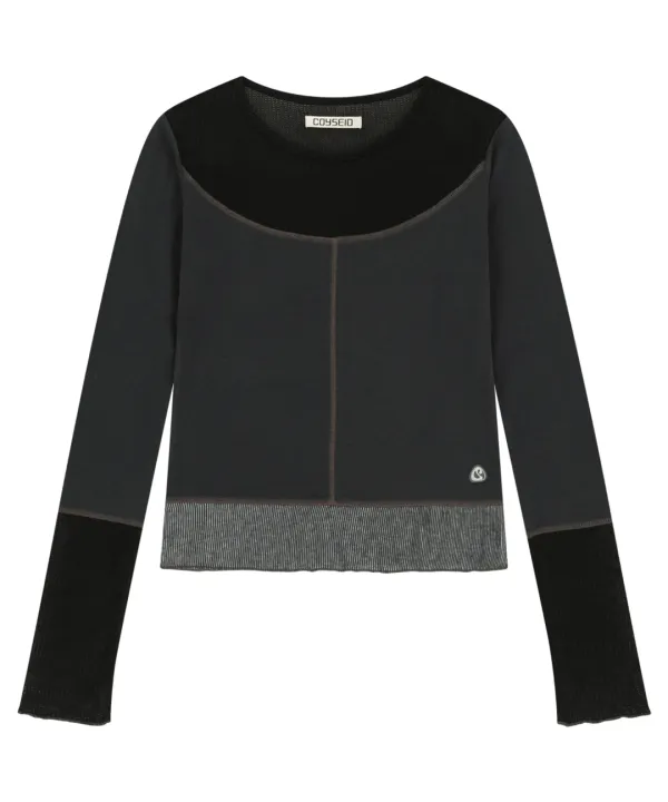 NET STITCH LONGSLEEVES BLACK
