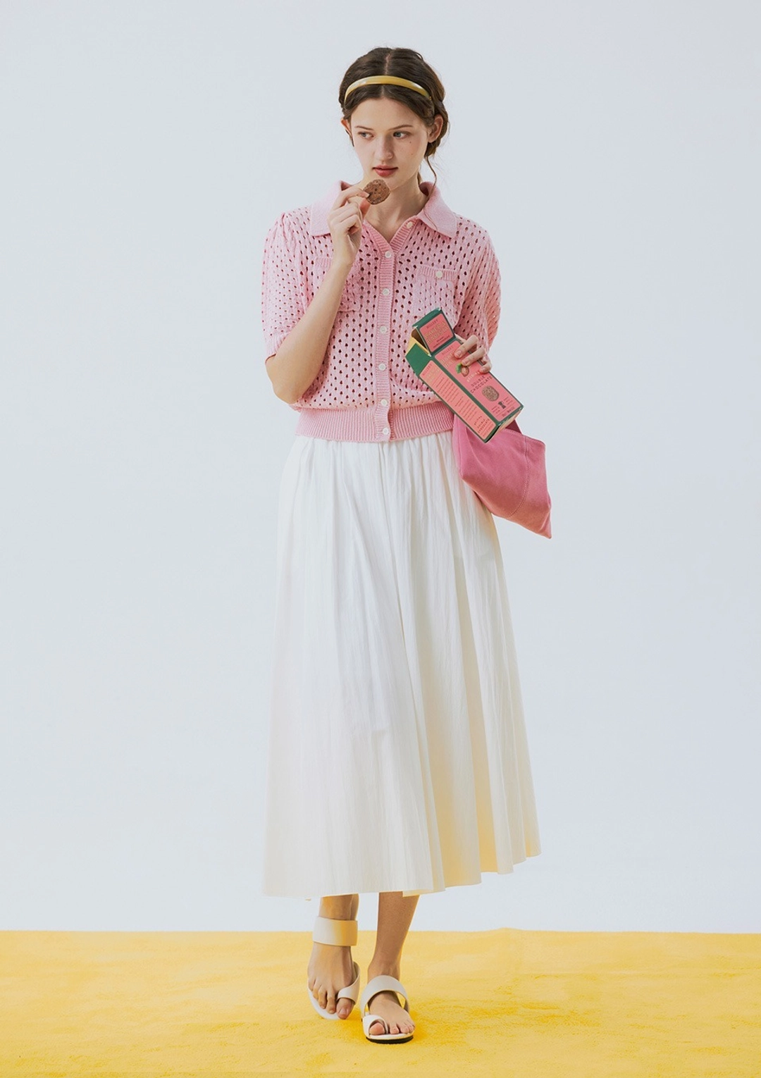 오픈도어 Hole in twide knit Pink 상품 이미지 2