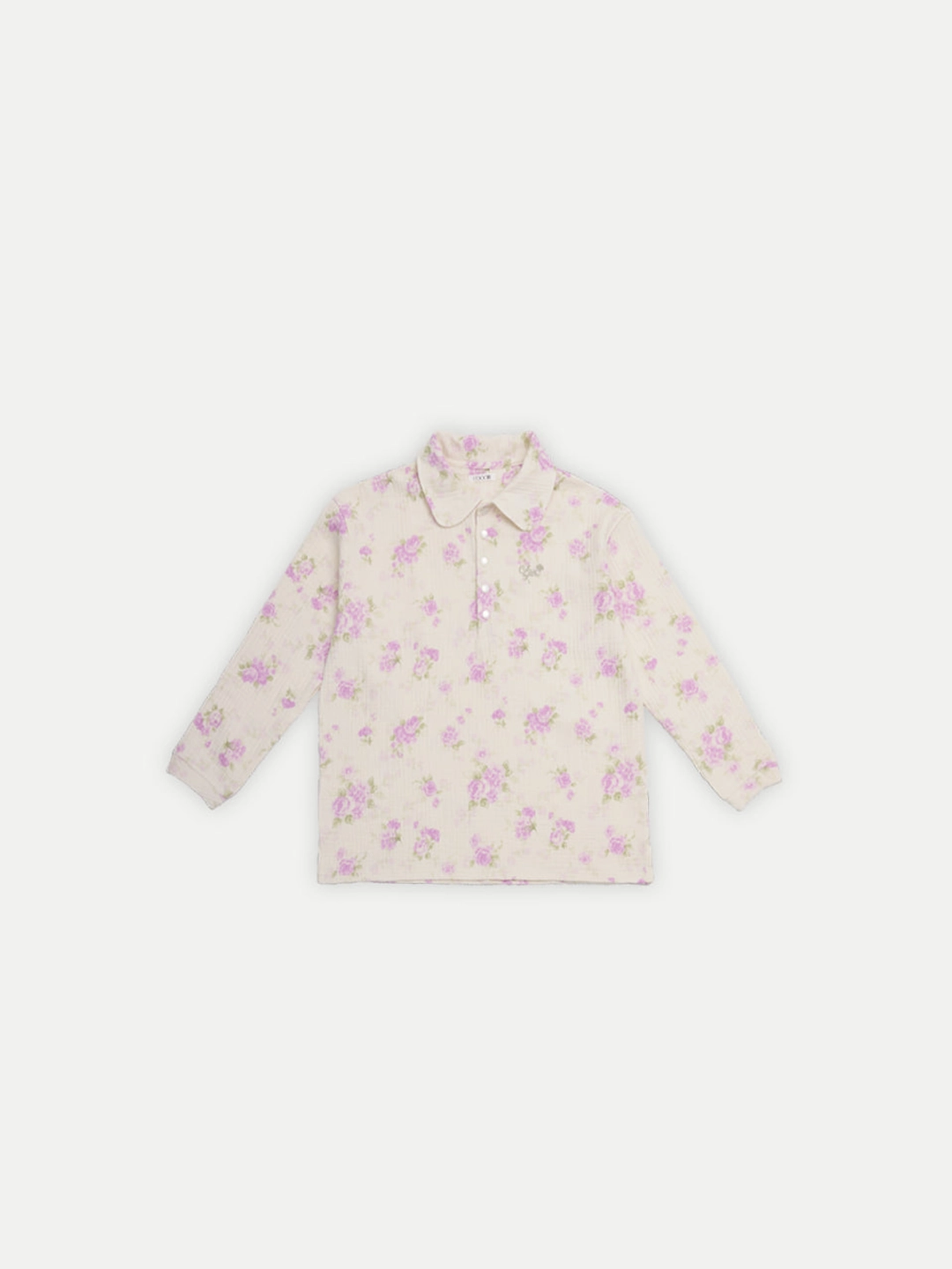 3TH TULIP COLLAR OVERSIZED SHIRTS GRANDMA'S ROSE