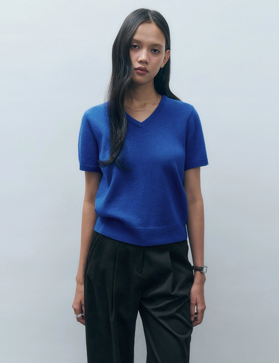 몽돌 [From ITALY] 릴렉스 브이넥 반팔 니트 MDKT101_6 Colors 상품 이미지 1