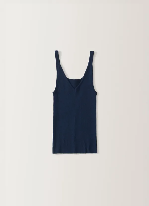 2ND / Haze v-neck sleeveless (Navy)