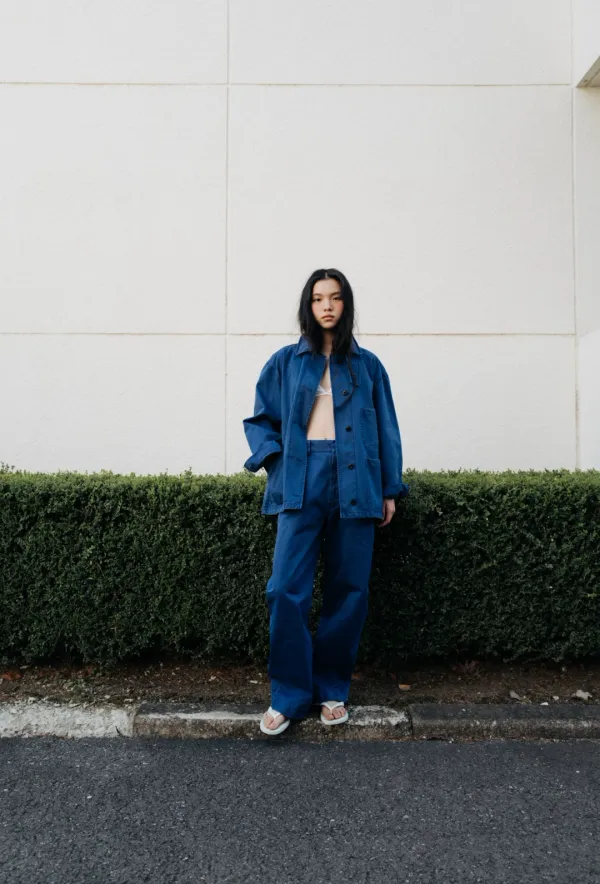 Cotton dying curve pants
