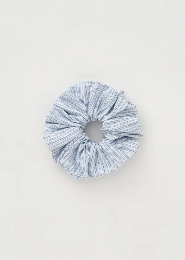 Cotton Stripe Scrunchie M(Blue)