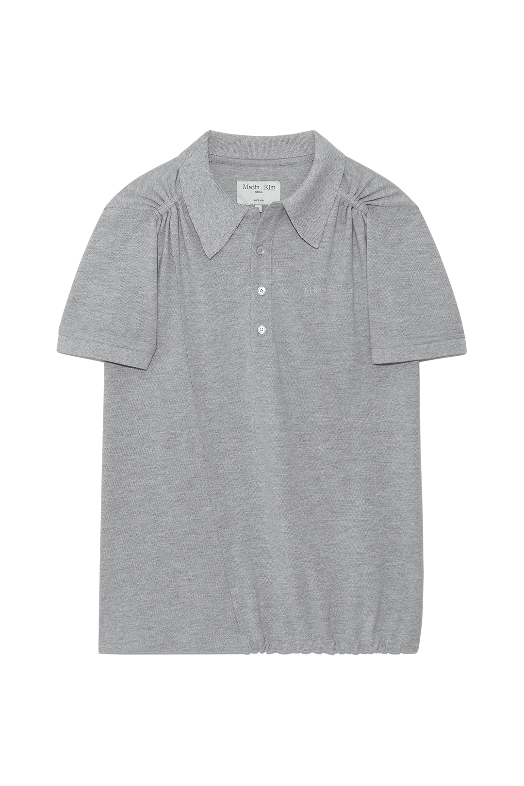 마뗑킴 TWO WAY STRING POINT PIQUE TOP IN GREY 상품 이미지 1