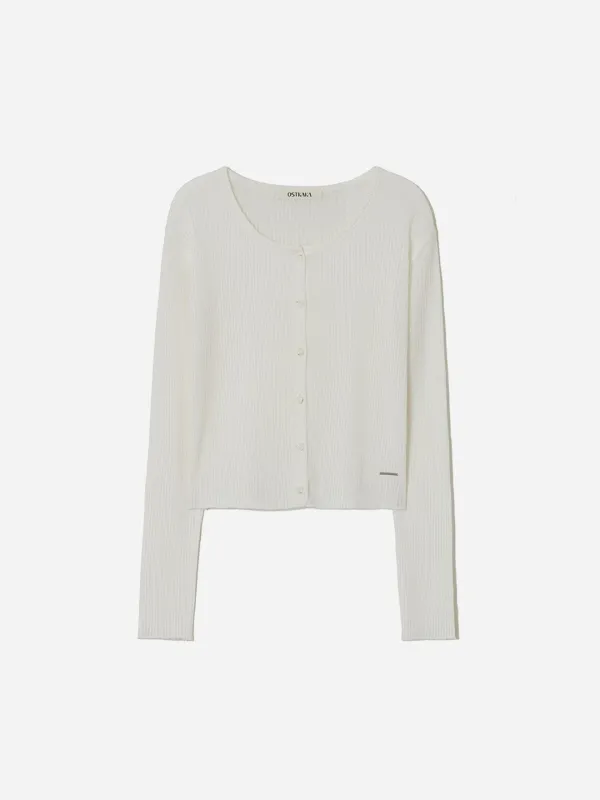 Linen Blended Summer Cardigan Ivory