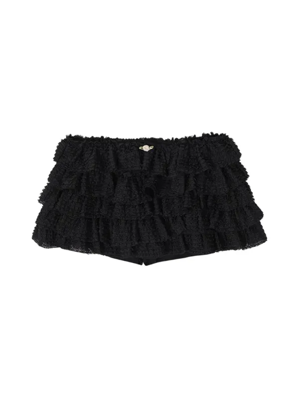 LACE CANCAN SKIRT PANTS_BLACK